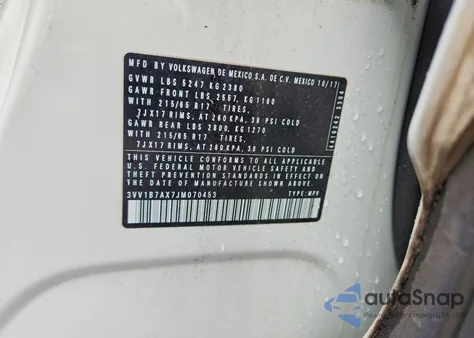 2018 Volkswagen Tiguan S z USA, uszkodzony, nr VIN 3VV1B7AX7JM070453